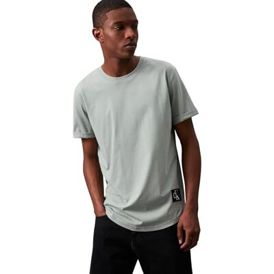 Calvin Jeans Heren Badge Opslaan Mouw S/S T-shirt, Leisteen Grijs, XS Calvin Jeans Heren Badge Opslaan Mouw S/S T-shirt, Leisteen Grijs, XS