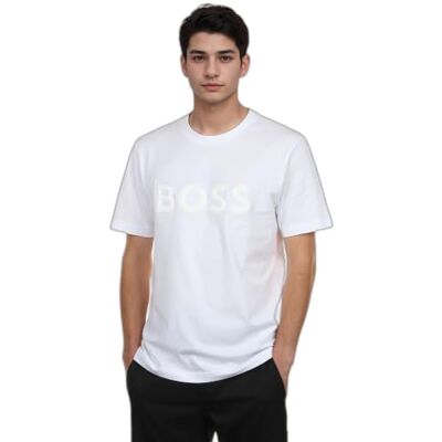 Boss Iconic Zone T-shirt voor heren, Kleur: wit., L Boss Iconic Zone T-shirt voor heren, Kleur: wit., L