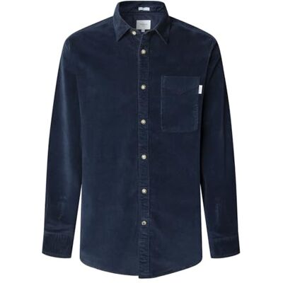 Pepe Jeans Heren Clayton Shirt, Blauw (Dulwich Blue), L, Blauw (Dulwich Blue), L Pepe Jeans Heren Clayton Shirt, Blauw (Dulwich Blue), L, Blauw (Dulwich Blue), L