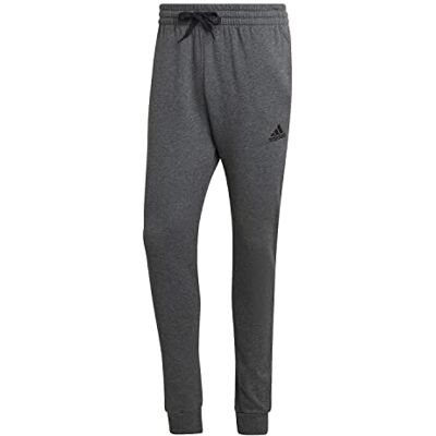 adidas Heren Essentials Fleece Regular Tapered Pants, dark grey heather/black, L adidas Heren Essentials Fleece Regular Tapered Pants, dark grey heather/black, L
