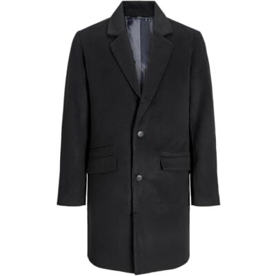JACK & JONES Heren Jjhays Wool Blend Coat mantel, zwart, L JACK & JONES Heren Jjhays Wool Blend Coat mantel, zwart, L
