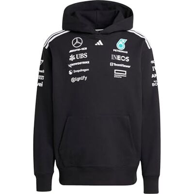 adidas Heren MERCEDES AMG PETRONAS FORMULA ONE TEAM TEAM HOOD MEN, black/white, XXL adidas Heren MERCEDES AMG PETRONAS FORMULA ONE TEAM TEAM HOOD MEN, black/white, XXL