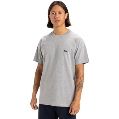 Quiksilver Basic SS Tee Young Heren T-shirt met korte mouwen Grijs XS, Licht Grijs Heather, XS Quiksilver Basic SS Tee Young Heren T-shirt met korte mouwen Grijs XS, Licht Grijs Heather, XS