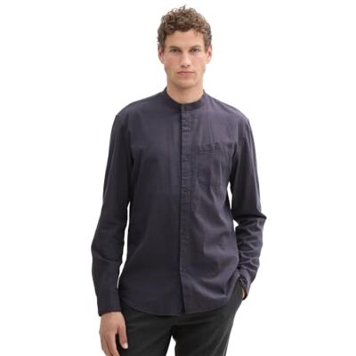Tom Tailor Denim heren overhemd, 36057 Navy Herringbone Structuur, L Tom Tailor Denim heren overhemd, 36057 Navy Herringbone Structuur, L