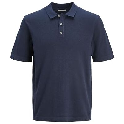 JACK & JONES JJEEMIL Knit Relaxed Polo SS SN, navy blazer, M JACK & JONES JJEEMIL Knit Relaxed Polo SS SN, navy blazer, M