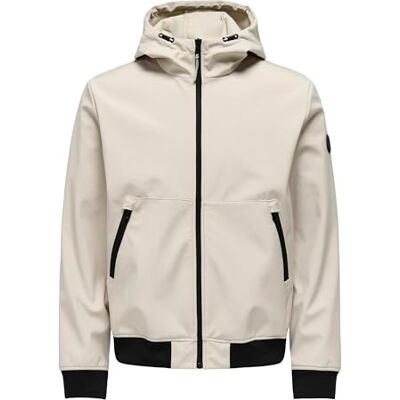 Only & Sons Onsbowie Softshell Bomber OTW Softshelljas voor heren, Zilvervoering., XXL Only & Sons Onsbowie Softshell Bomber OTW Softshelljas voor heren, Zilvervoering., XXL