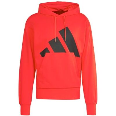 adidas heren Essentials Big Logo French Terry Hoodie Sweatshirt, Pure Ruby/Black, XS adidas heren Essentials Big Logo French Terry Hoodie Sweatshirt, Pure Ruby/Black, XS