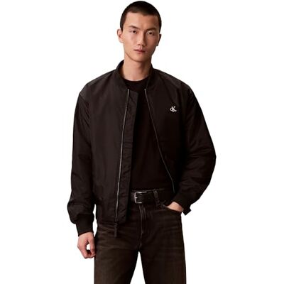 Calvin Jeans Heren LS NYLON BOMBER JAS LV04RC526G jassen, zwart (zwart), XXL, Zwart (zwart), XXL Calvin Jeans Heren LS NYLON BOMBER JAS LV04RC526G jassen, zwart (zwart), XXL, Zwart (zwart), XXL