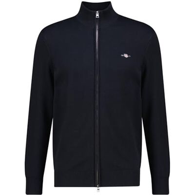 GANT Gebreid vest voor heren, casual katoenen rits, zwart, standaard, zwart, M GANT Gebreid vest voor heren, casual katoenen rits, zwart, standaard, zwart, M