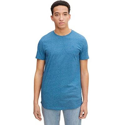 Tom Tailor Denim Uomini Basic T-shirt 1030695, 29913 blue petrol melange, XS Tom Tailor Denim Uomini Basic T-shirt 1030695, 29913 blue petrol melange, XS