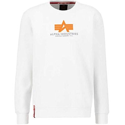 Alpha Basis Rubber Trui voor Mannen White Alpha Basis Rubber Trui voor Mannen White