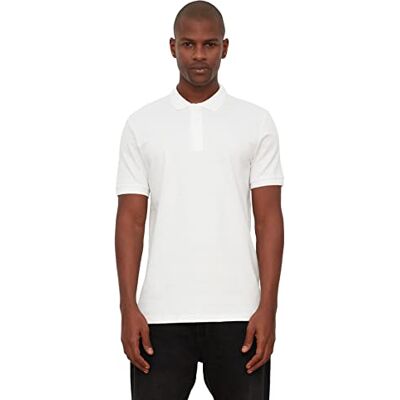 Trendyol Witte Mannen Slim Fit Polo Kraag Korte Mouwen Polo Hals T-shirt heren poloshirt Trendyol Witte Mannen Slim Fit Polo Kraag Korte Mouwen Polo Hals T-shirt heren poloshirt