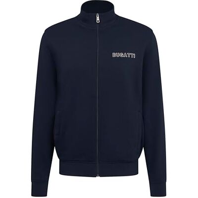 bugatti Heren sweatshirt sweatjack ritssluiting opstaande kraag lange mouwen, 390-marine, S bugatti Heren sweatshirt sweatjack ritssluiting opstaande kraag lange mouwen, 390-marine, S