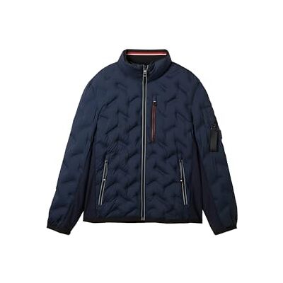 TOM TAILOR Hybride herenjas met capuchon en opstaande kraag, 10668 Sky Captain Blue, L TOM TAILOR Hybride herenjas met capuchon en opstaande kraag, 10668 Sky Captain Blue, L