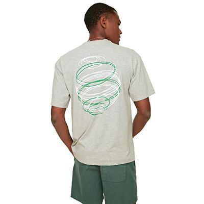 Trendyol Grijze Mannen Ontspannen Fit 100% Katoen T-shirt heren T-Shirt Trendyol Grijze Mannen Ontspannen Fit 100% Katoen T-shirt heren T-Shirt