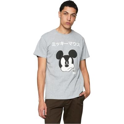 MERCHCODE Mickey Japan T-Shirt - Unisex, 100% Katoen, Casual Stijl MERCHCODE Mickey Japan T-Shirt - Unisex, 100% Katoen, Casual Stijl