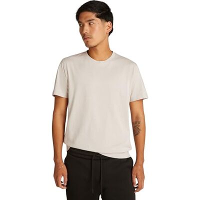 Calvin Jeans Heren Logo Tape TEE J30J326159 S/S T-Shirt, Grijs (Moonbeam), S, Grijs (Moonbeam), S Calvin Jeans Heren Logo Tape TEE J30J326159 S/S T-Shirt, Grijs (Moonbeam), S, Grijs (Moonbeam), S