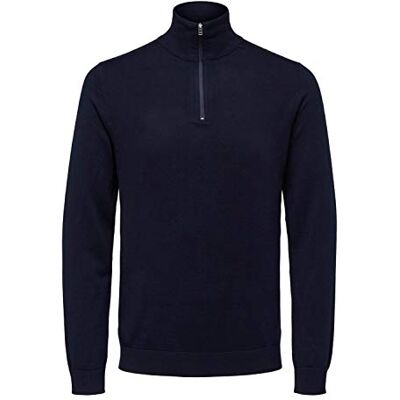 SELECTED HOMME Gebreide herentrui met halve ritssluiting, Navy Blazer Gebreide trui SELECTED HOMME Gebreide herentrui met halve ritssluiting, Navy Blazer Gebreide trui