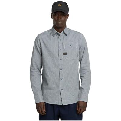 G-STAR RAW Bristum 2.0 Slim overhemd, meerdere kleuren (White/Bolt Grey Stripe D23553-d912-h039), L G-STAR RAW Bristum 2.0 Slim overhemd, meerdere kleuren (White/Bolt Grey Stripe D23553-d912-h039), L