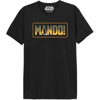 STAR WARS Mandalorian Mando Logo MESWMANTS186 T-shirt voor heren, zwart, maat M, Zwart, M STAR WARS Mandalorian Mando Logo MESWMANTS186 T-shirt voor heren, zwart, maat M, Zwart, M