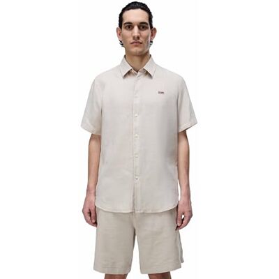 Napapijri Gilbert Ss Feather Gr N1p heren buttondown shirt Napapijri Gilbert Ss Feather Gr N1p heren buttondown shirt