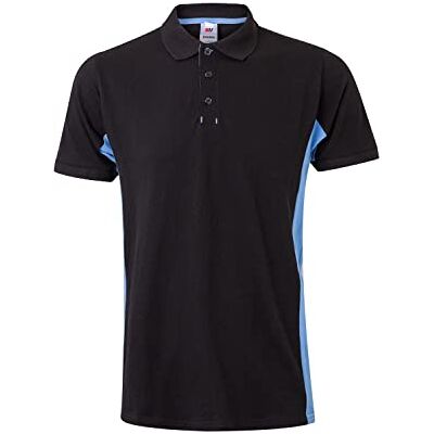VELILLA 105504; tweekleurig poloshirt met korte mouwen; kleur: zwart en hemelsblauw; maat 2XL VELILLA 105504; tweekleurig poloshirt met korte mouwen; kleur: zwart en hemelsblauw; maat 2XL