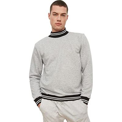 Trendyol MAN Sweatshirt Beige Regular, Grijs, S Trendyol MAN Sweatshirt Beige Regular, Grijs, S