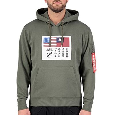 Alpha USN Blood Chit Sweatshirt voor Mannen Dark Olive Alpha USN Blood Chit Sweatshirt voor Mannen Dark Olive