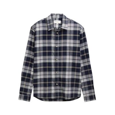 Tom Tailor Denim heren overhemd, 38431 Navy Check, XXL Tom Tailor Denim heren overhemd, 38431 Navy Check, XXL