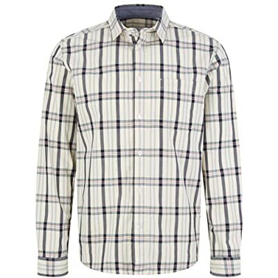 TOM TAILOR Uomini Overhem 1034891, 31169 Off White Navy Check, L TOM TAILOR Uomini Overhem 1034891, 31169 Off White Navy Check, L