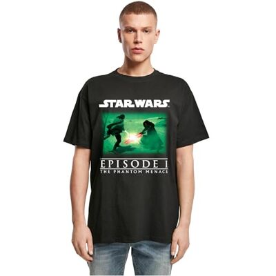 MERCHCODE Mc1402-star Wars Quaigon Vs Darth Maul Tee T-shirt, zwart, XS heren MERCHCODE Mc1402-star Wars Quaigon Vs Darth Maul Tee T-shirt, zwart, XS heren
