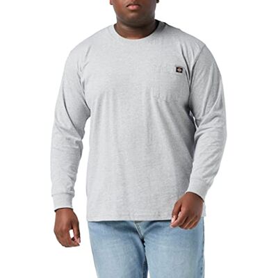 Dickies Heren zwaargewicht LS Pocket TEE Relaxed, Hei Grijs, L Dickies Heren zwaargewicht LS Pocket TEE Relaxed, Hei Grijs, L