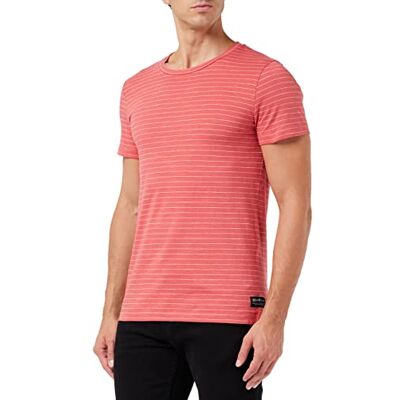 Tom Tailor Denim Uomini T-shirt met strepen 1033029, 30327 Red Fine Yd Stripe, XXL Tom Tailor Denim Uomini T-shirt met strepen 1033029, 30327 Red Fine Yd Stripe, XXL
