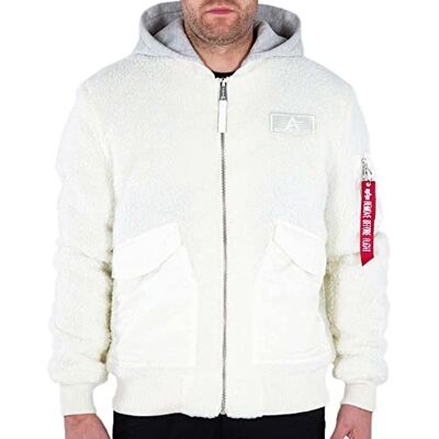 Alpha Cwu Zip Hoody Teddy bomberjack voor heren (1 stuk), off-white, M Alpha Cwu Zip Hoody Teddy bomberjack voor heren (1 stuk), off-white, M