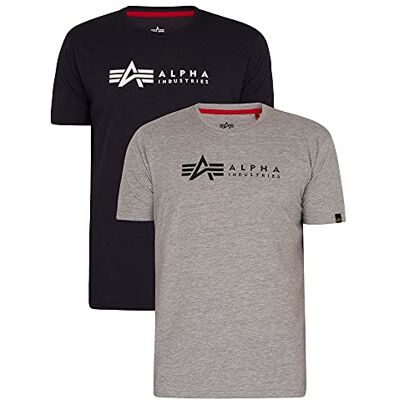 Alpha Label T 2 Pack Heren T-shirt Grey.Heat/Rep.Blue Alpha Label T 2 Pack Heren T-shirt Grey.Heat/Rep.Blue