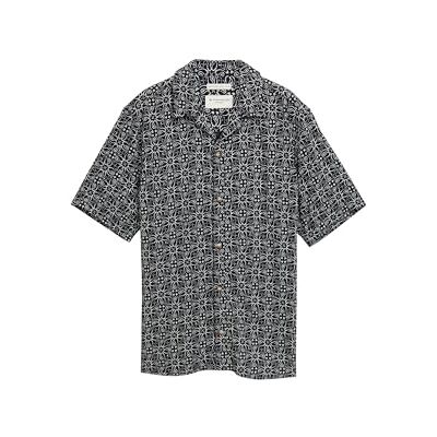TOM TAILOR Heren Comfort Fit shirt met korte mouwen in Hawaï-, 37936 Navy Mosaic Design, XL TOM TAILOR Heren Comfort Fit shirt met korte mouwen in Hawaï-, 37936 Navy Mosaic Design, XL
