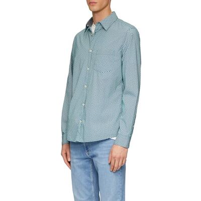 s.Oliver Slim Fit: Gemustertes Hemd Aus Baumwollstretch heren Overhemd met minimale AOP, slimfit s.Oliver Slim Fit: Gemustertes Hemd Aus Baumwollstretch heren Overhemd met minimale AOP, slimfit