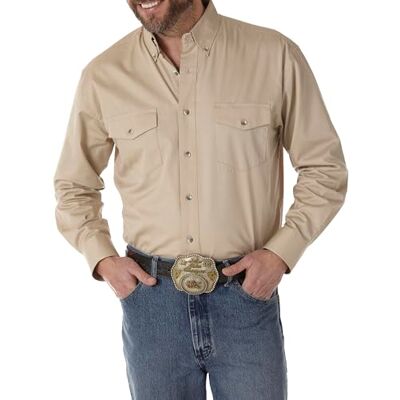 Wrangler Herenhemd, geschilderd, woestijn, basic, bruin, L Wrangler Herenhemd, geschilderd, woestijn, basic, bruin, L
