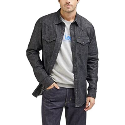 Lee Heren Regular Western Shirt, Washed Black, M Lee Heren Regular Western Shirt, Washed Black, M