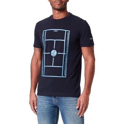 CMP T-shirt van katoen voor heren, zwart blauw, 48, Zwart Blauw, 44 NL CMP T-shirt van katoen voor heren, zwart blauw, 48, Zwart Blauw, 44 NL