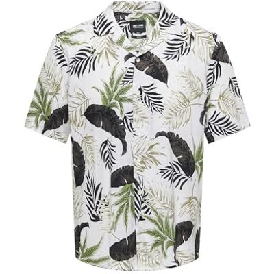 Only & Sons Heren Zomeroverhemd met Resortkraag Comfortabel Casual Shirt Duurzaam Only & Sons Heren Zomeroverhemd met Resortkraag Comfortabel Casual Shirt Duurzaam