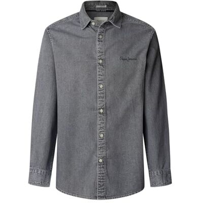 Pepe Jeans Heren klassiek slank overhemd, grijs (denim-8C0), XXL, Grijs (Denim-8c0), XXL Pepe Jeans Heren klassiek slank overhemd, grijs (denim-8C0), XXL, Grijs (Denim-8c0), XXL