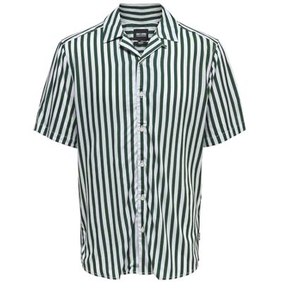 Only & Sons Onswayne Vrijetijdshemd voor heren, regular fit, XS, S, M, L, XL, XXL, gestreept, dark green, L Only & Sons Onswayne Vrijetijdshemd voor heren, regular fit, XS, S, M, L, XL, XXL, gestreept, dark green, L