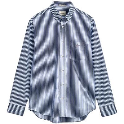 GANT Heren REG POPLIN Stripe Shirt, College Blue., XXL GANT Heren REG POPLIN Stripe Shirt, College Blue., XXL