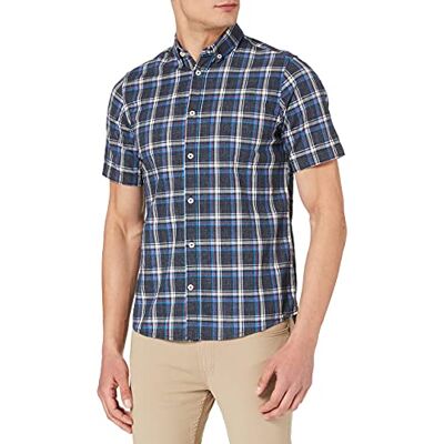 TOM TAILOR Mannen geruit overhemd 1026212, 26399 Navy Space Yarn Check, S TOM TAILOR Mannen geruit overhemd 1026212, 26399 Navy Space Yarn Check, S