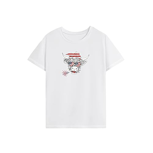 Oshhni T-shirt voor dames dames zacht ronde hals shirt voor vakantie vakantie vrouwelijk, l