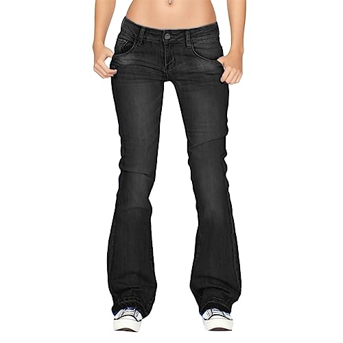 Generic 2024 AI Jeans Broek Taille Vrouwen Stretch Mid Bell Slim Lengte Jeans Jeans Flare Vrouwen Jeans Vrouwen Jean Hoeden, Zwart, 4XL