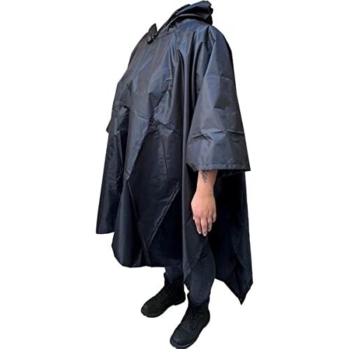 HomeShopXL Regenponcho/Fietsponcho Herbruikbaar voor Volwassenen (Dames en Heren) 200x110cm 100% Ripstop Polyester Zwart