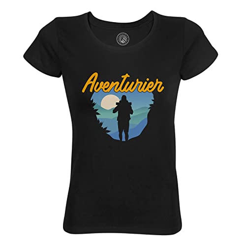 Fabulous Dames T-shirt, ronde hals, avonturiers, reizen, backpacker, wandelen, zwart., XL