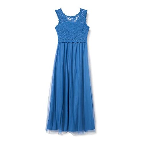 VILA Dames VILYNNEA Maxi Dress-NOOS jurk, Federal Blue/Detail: Elastic, 38, Federal Blue/Detail: elastisch, 38